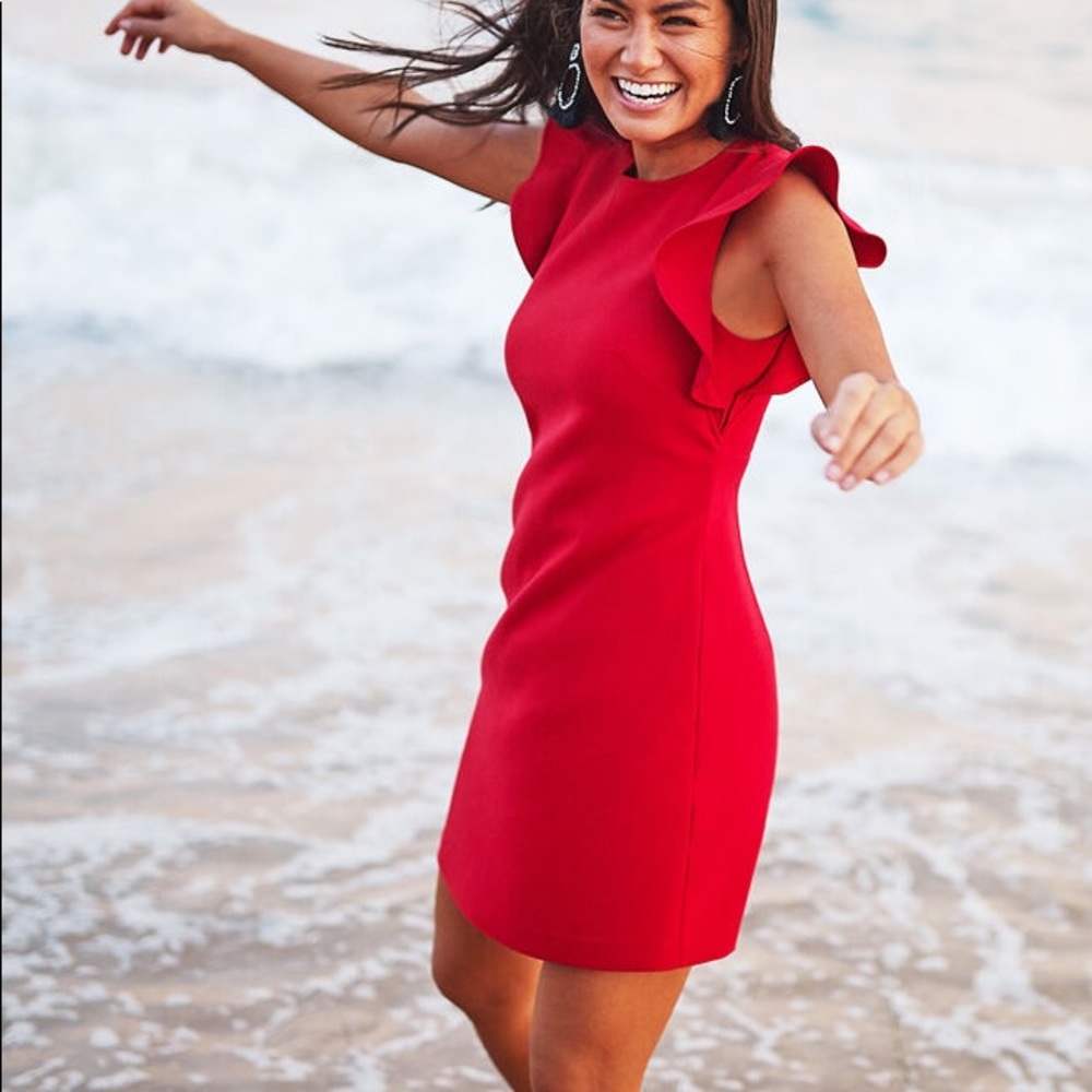 Vineyard Vines Red Flutter Sleeve Shift Dress - image 3